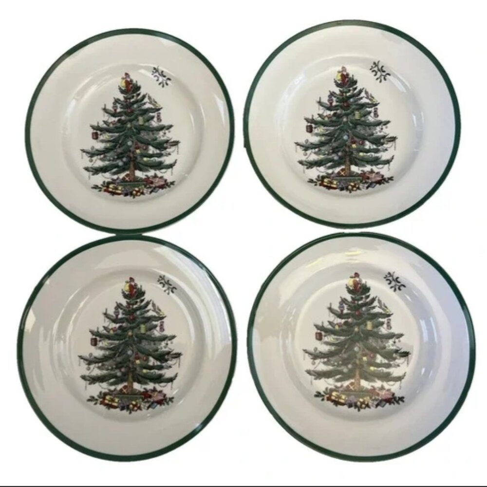 Spode Christmas Tree – Set of 4 Dinner Plates (10.5”) - Free Shipping!